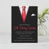Black and Red Tuxedo Anniversaire Invitation (Debout devant)
