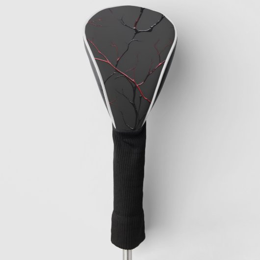 Black and Red Veins Golfheadcover (Voorkant)