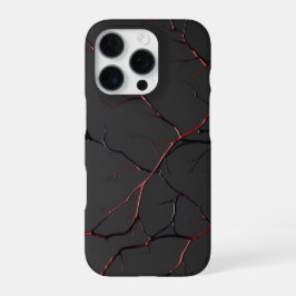 Black and Red Veins iPhone 16 Pro Hoesje
