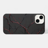 Black and Red Veins iPhone Hoesje (Achterkant horizontaal)