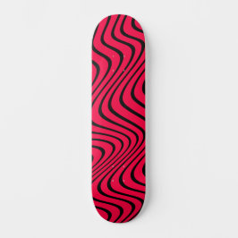 black and red waves skateboard