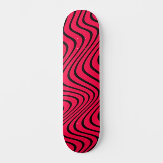 black and red waves skateboard (Voorkant)