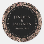 Black and Roos Gold Weddenschap Hartelijk dank Ronde Sticker (Voorkant)