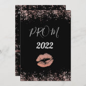 Black and Rose Gold 30th Invitation (Devant / Derrière)