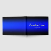 Black and Sapphire Blue Elegant gradient Wedding Gastenboek (Volledig)