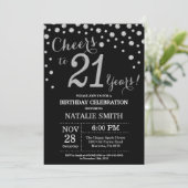 Black and Silver 21e anniversaire Invitation diama (Debout devant)