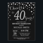 Black and Silver 40th Birthday Diamond Invitation<br><div class="desc">30e anniversaire Invitation avec Parties scintillant noire et argent Arrière - plan diamant. Confetti en argent. Anniversaire adulte. Hommes ou Femmes Anniversaire. Pour plus de personnalisation,  cliquez sur le bouton "Customiser" et utilisez notre outil de conception pour modifier ce modèle.</div>