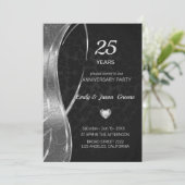 Black and Silver Damask Kaart (Staand voorkant)