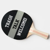 Black and Silver Funny Trash Talk Paddle Tafeltennisbatje (Zijkant)