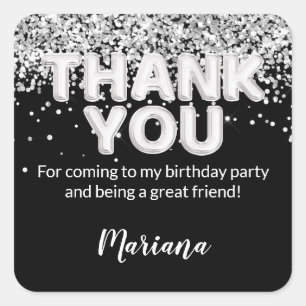 Black and Silver Party Sticker voor gunsten