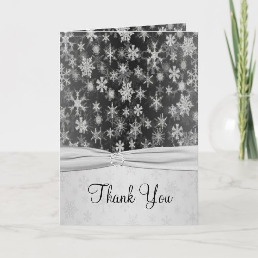 Black and Silver Snowflakes Hartelijk dank Bedankkaart (Voorkant)