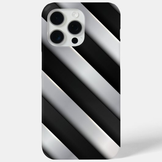 Black and Silver Striped Case-Mate iPhone Case (Achterkant)