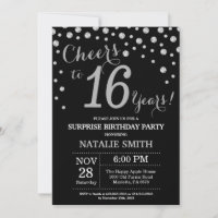 Black and Silver Surprise 16th Birthday Diamond