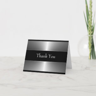 Black and Silver Thank You Cards Bedankkaart