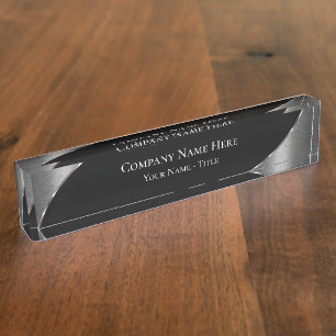Black and Silver Tone Executive Naambordje