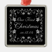 Black and Silver Wedding Keepomwille Ornament (Voorkant)