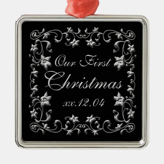 Black and Silver Wedding Keepomwille Ornament (Voorkant)