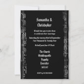 Black and silver wedding photo invitation (Devant)