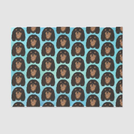 Black and Tan Cavalier King Charles Spaniel Gift  Tissuepapier (Voorkant)