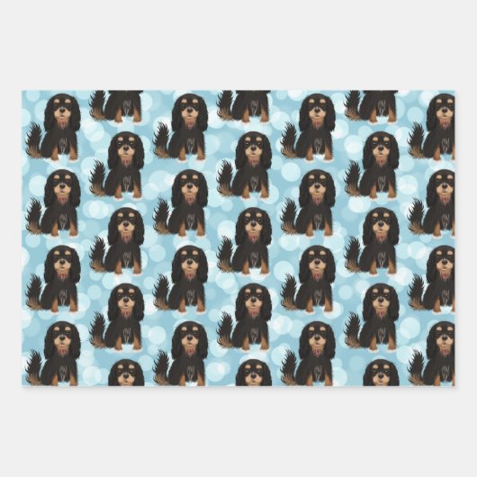 Black and Tan Cavalier King Charles Spaniel Inpakpapier Vel (Voorkant)