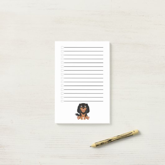 Black and Tan Cavalier King Charles Spaniel Post-it® Notes (Op bureau)