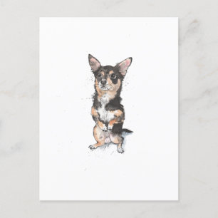 Black and Tan Chihuahua Cute grappdog Briefkaart