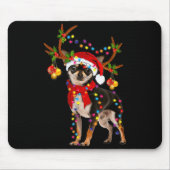 Black And Tan Chihuahua Gorgeous Reindeer Christma Muismat (Voorkant)