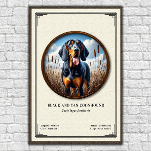 Black and Tan Coonhound Dierkundige Serie Poster