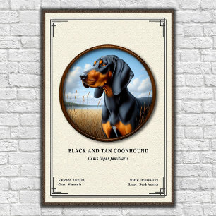Black and Tan Coonhound Dierkundige Serie Poster