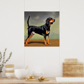 Black and Tan Coonhound Dog Poster (Keuken)