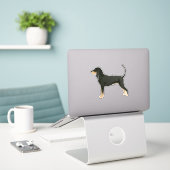 Black and Tan Coonhound Dog Side Uitzicht Silhouet Sticker (Laptop op bureau)