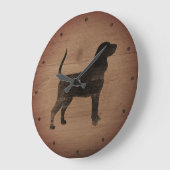 Black and Tan Coonhound Silhouette Rustige stijl Grote Klok (Hoek)