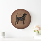 Black and Tan Coonhound Silhouette Rustige stijl Grote Klok (Huis)