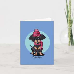 Black and Tan Dachshund Bedankkaart