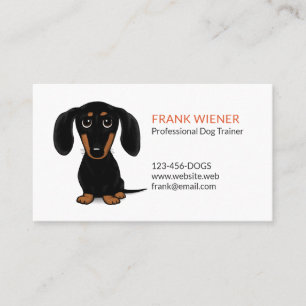 Black and Tan Dachshund   Cute Doxie Cartoon Dog Visitekaartje