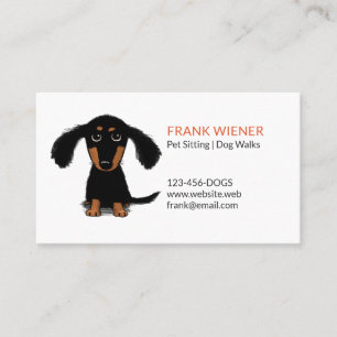 Black and Tan Dachshund   Cute Doxie Cartoon Dog Visitekaartje