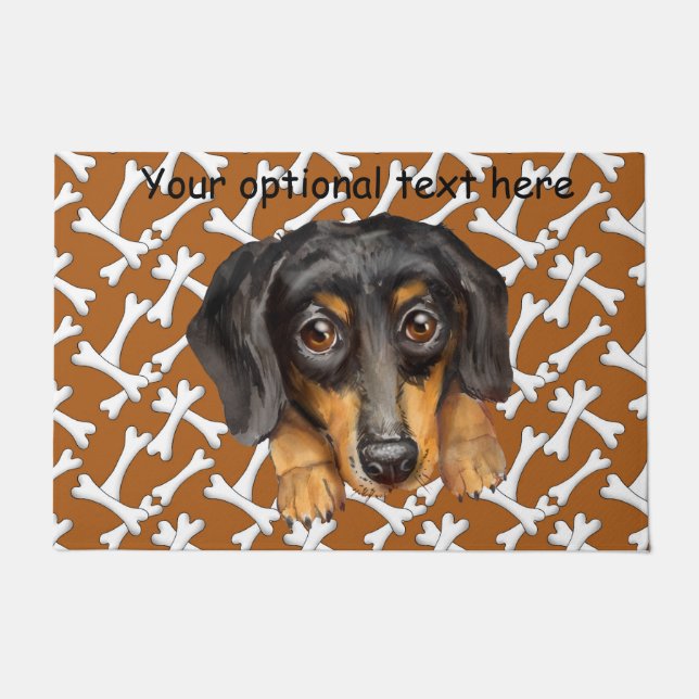 Black and Tan Dachshund Doormat Deurmat (Voorkant)