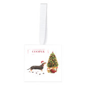 Black and Tan Dachshund Funny Kersthond Kubus Ornament (Voorkant)