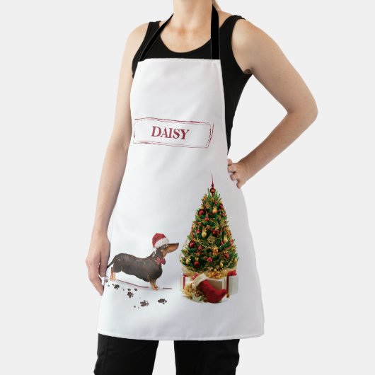 Black and Tan Dachshund Funny Kersthond Schort (Insitu)