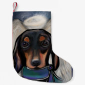 Black and Tan Dachshund Kleine Kerstsok (Voorkant)