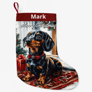 Black and Tan Dachshund Kleine Kerstsok