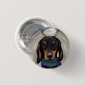 Black and Tan Dachshund Ronde Button 3,2 Cm (Voorkant /achterkant)