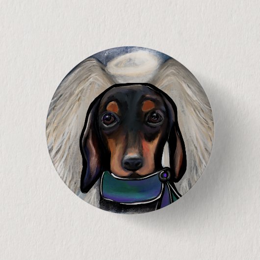 Black and Tan Dachshund Ronde Button 3,2 Cm (Voorkant)