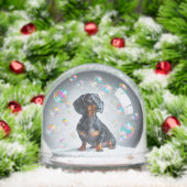 BLACK AND TAN DACHSHUND SNOW GLOBE (Noël)