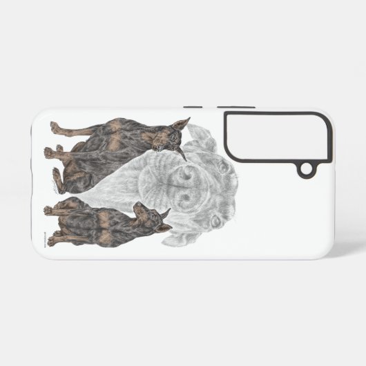 Black and Tan Doberman Dogs Samsung Galaxy Hoesje (Achterkant horizontaal)