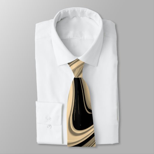 Black and Tan Floe Pattern Stropdas (Gebonden)