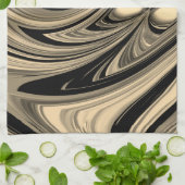 Black and Tan Floe Pattern Theedoek (Gevouwen)