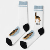 Black and Tan German Shepherd Dog met aangepaste n Sokken (Links)