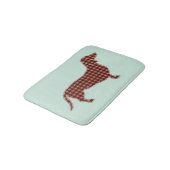 Black and Tan Gingham Dachshund Mint Green Badmat (Gekanteld)