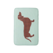 Black and Tan Gingham Dachshund Mint Green Badmat (Voorkant Verticaal)